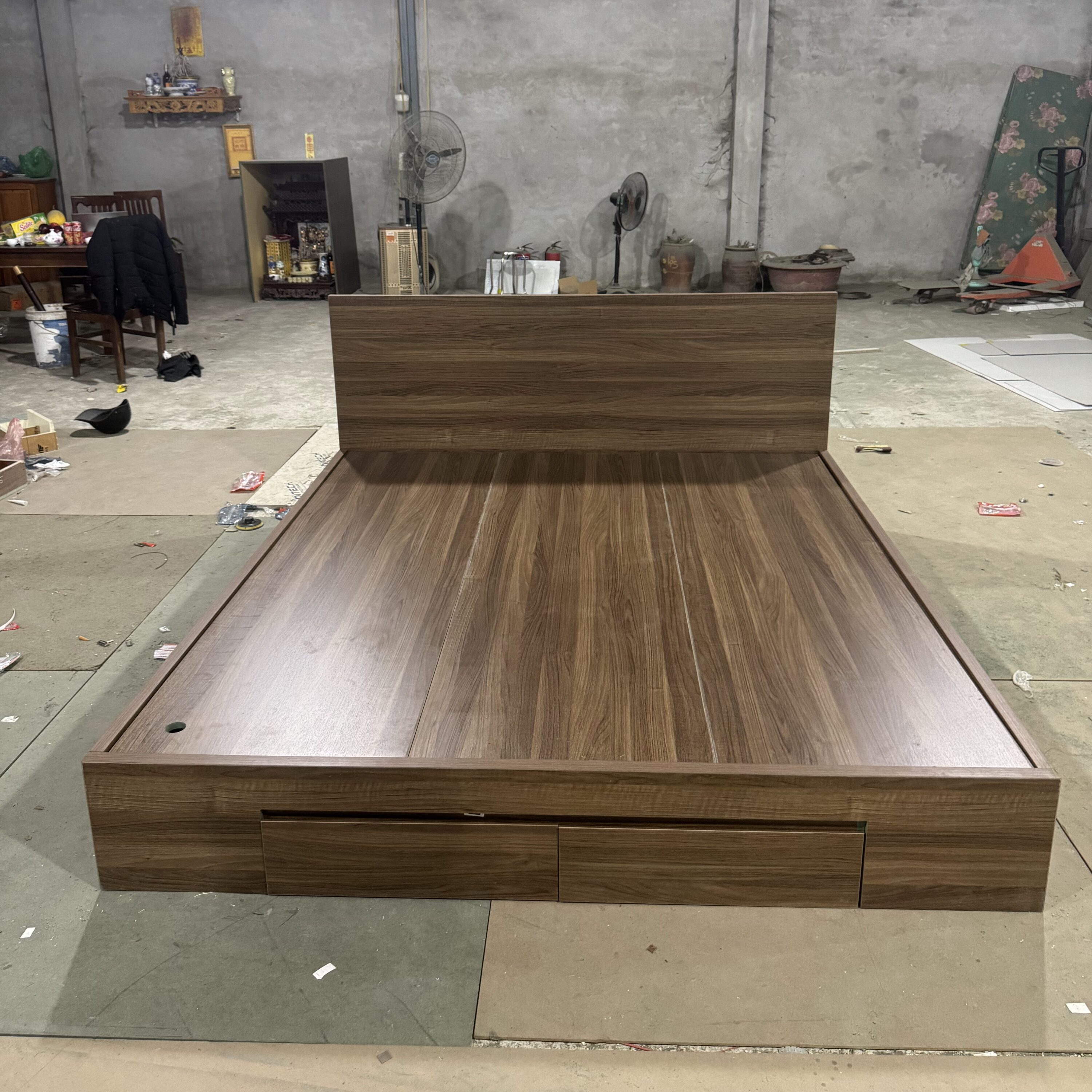 Giường Gỗ MDF 1m8x2m Phủ Melamin GN17 11 giuong ngu go cong nghiep mdf phu melamin mau oc cho gn1703