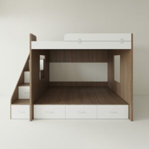 Giường tầng gỗ MDF kèm tủ quần áo GTTD02