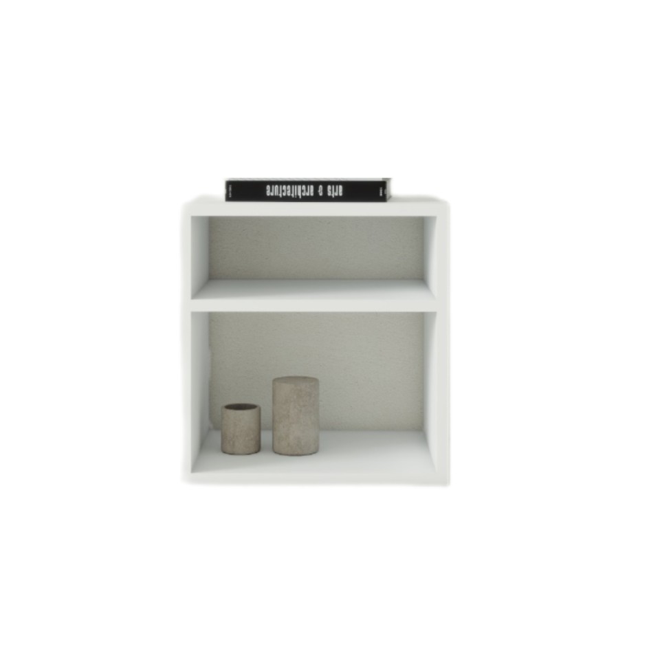 Tủ đầu giường gỗ công nghiệp MDF hai ngăn màu trắng TPTD05