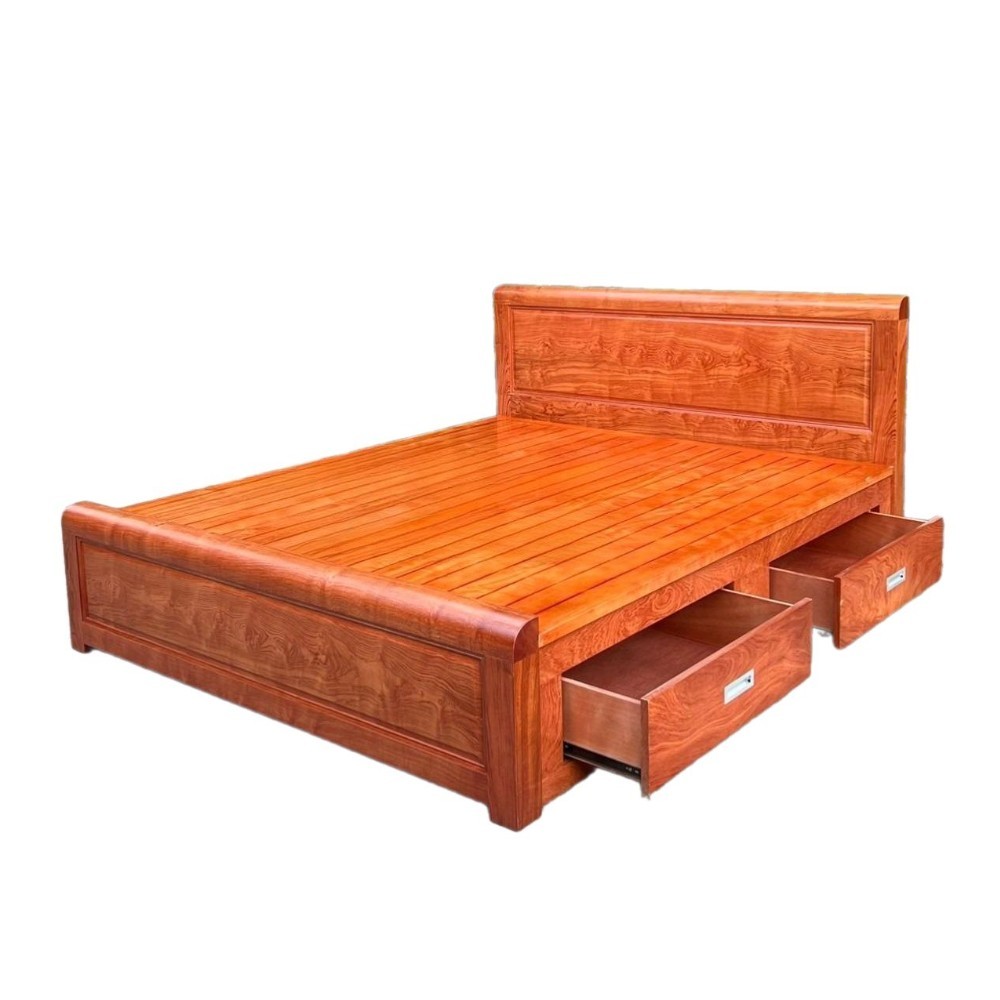 Giường Ngủ Gỗ Tự Nhiên Mặt Hương Đá Có Ngăn Kéo GNTD29