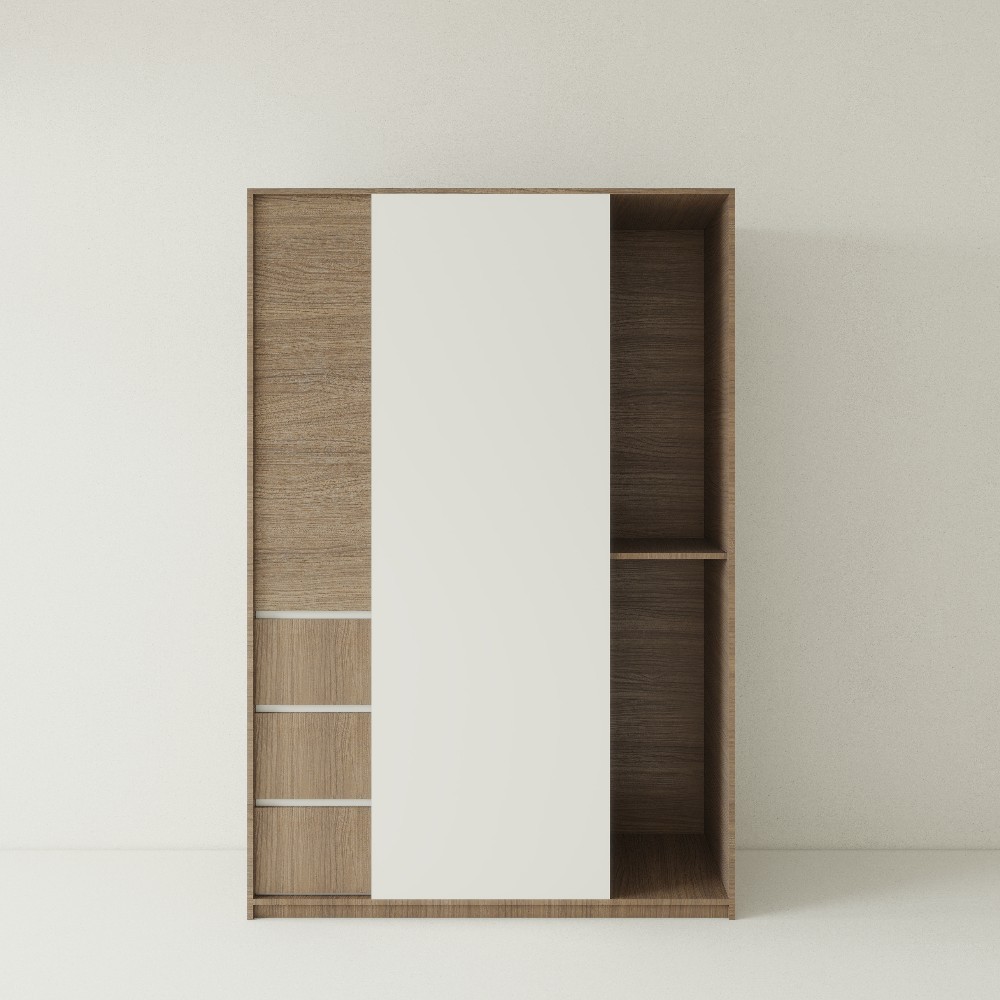 Tủ Quần Áo Gỗ Công Nghiệp MDF Cánh Lùa TATD25 3 tu quan ao go cong nghiep mdf canh lua tatd2501