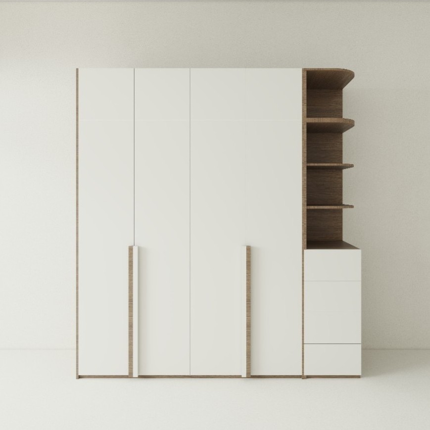 Tủ Quần Áo Gỗ MDF Có Kệ Góc TATD27