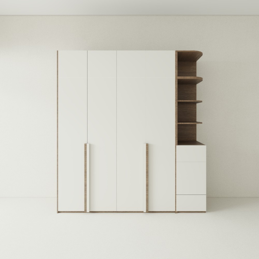 Tủ Quần Áo Gỗ MDF Có Kệ Góc TATD27 3 tu quan ao go mdf co ke goc tatd2701